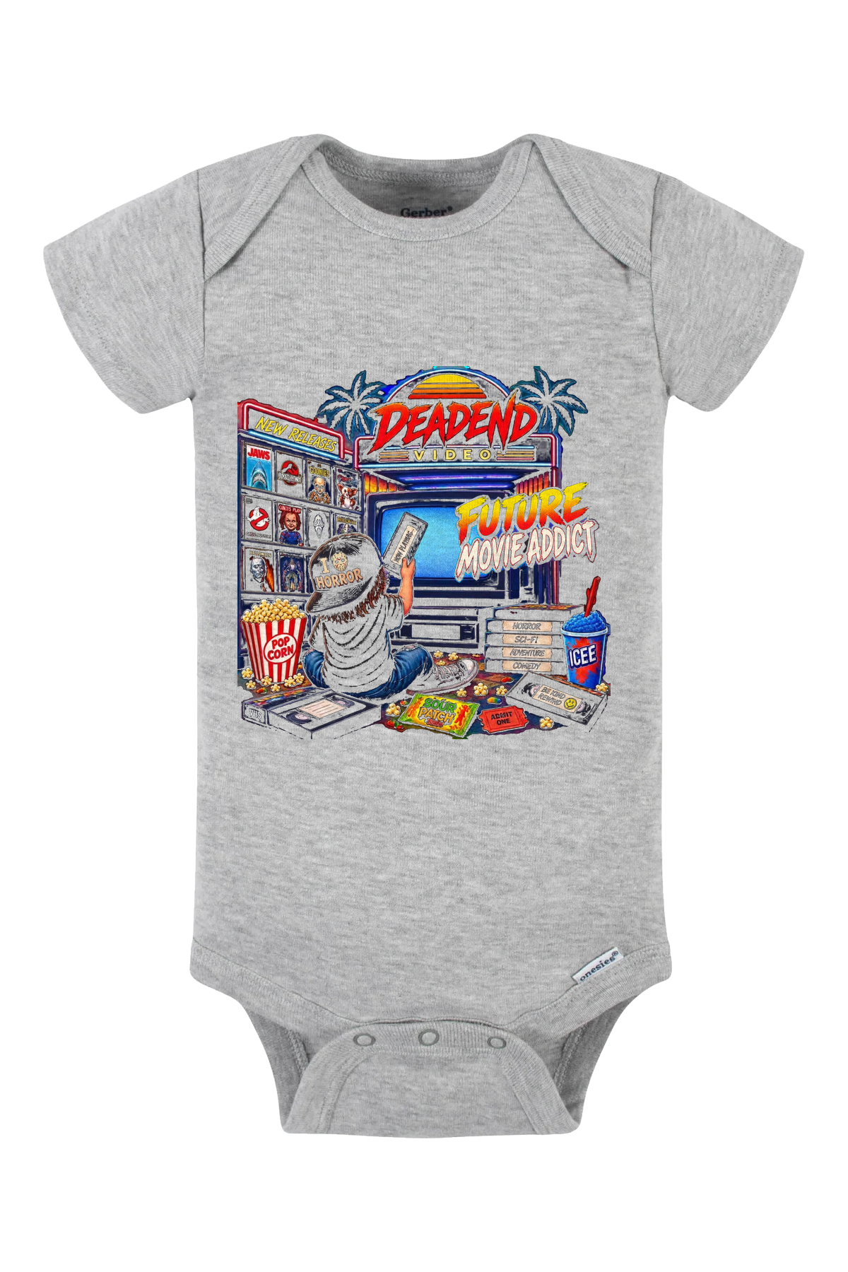 DeadEnd Horror Movie Addict Onesie - gray
