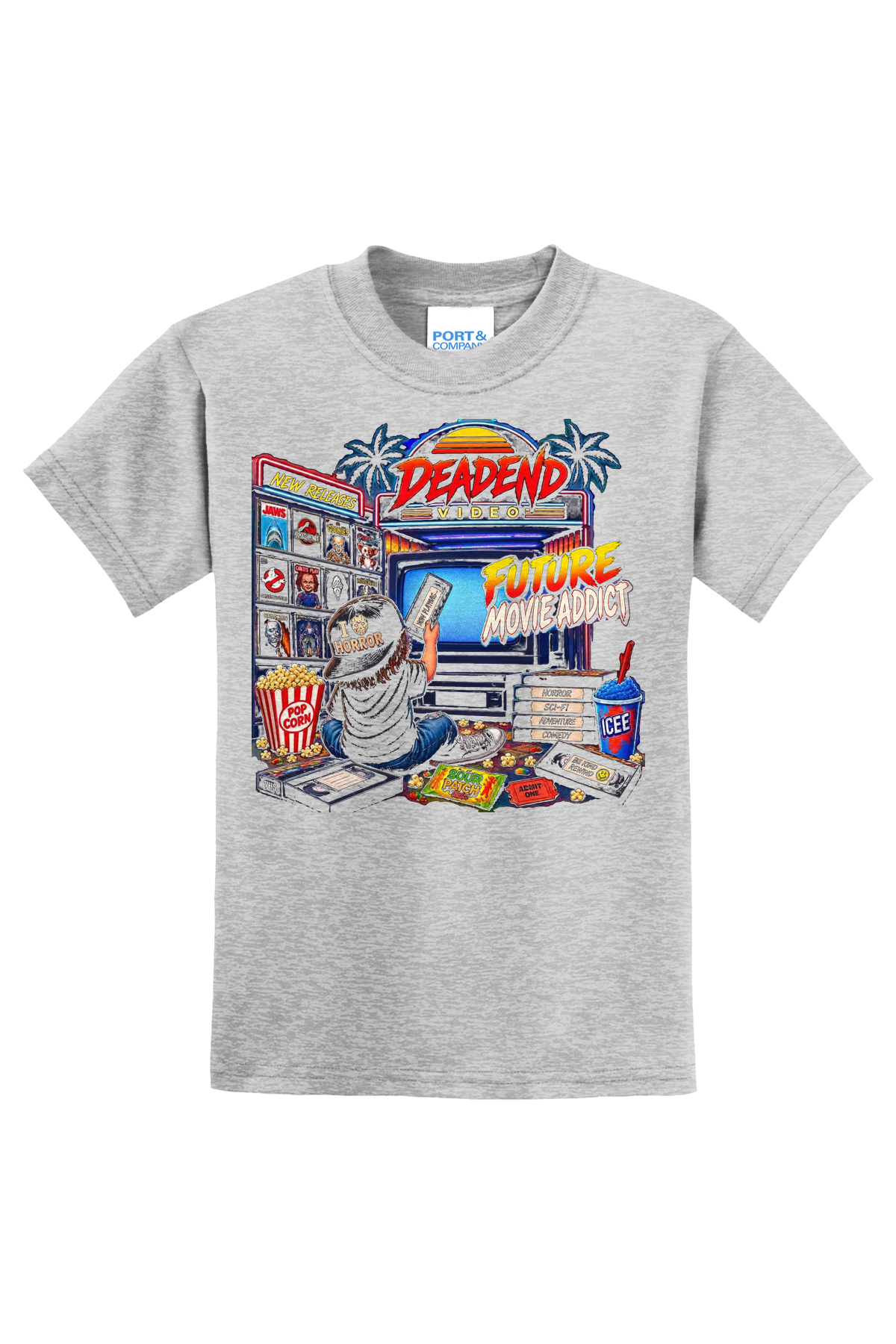 DeadEnd Horror Movie Addict T-Shirt - gray