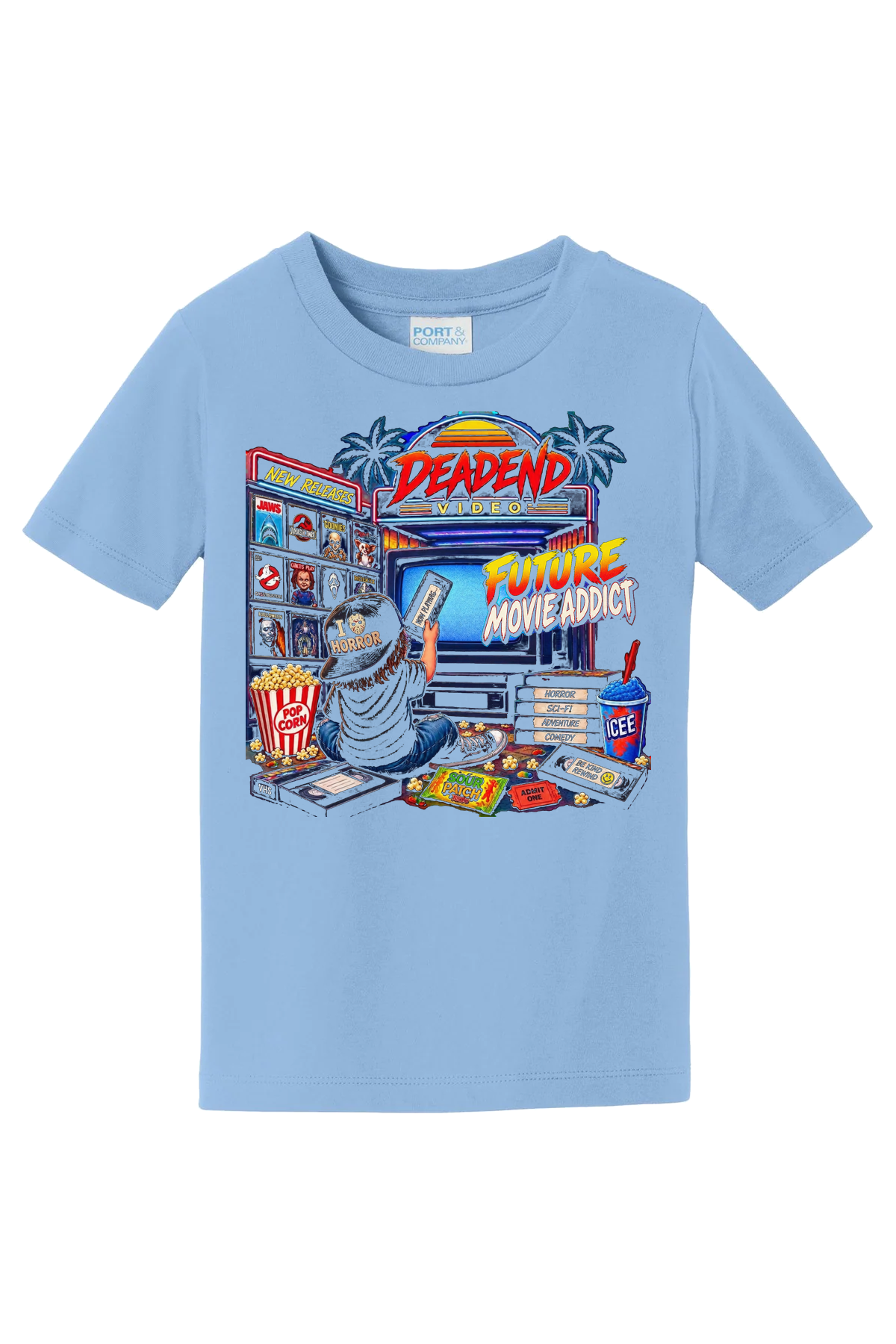 DeadEnd Horror Movie Addict T-Shirt - light blue