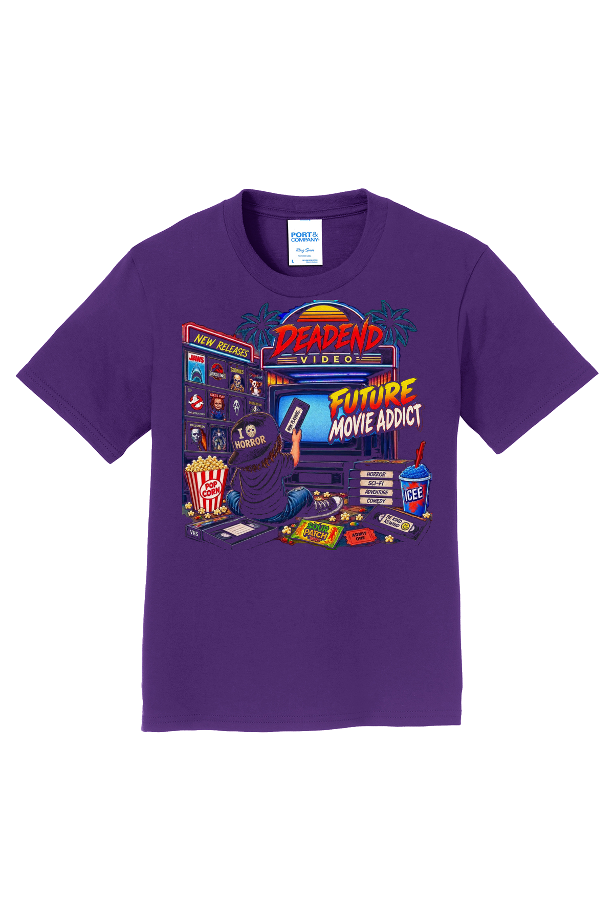 DeadEnd Horror Movie Addict T-Shirt - purple