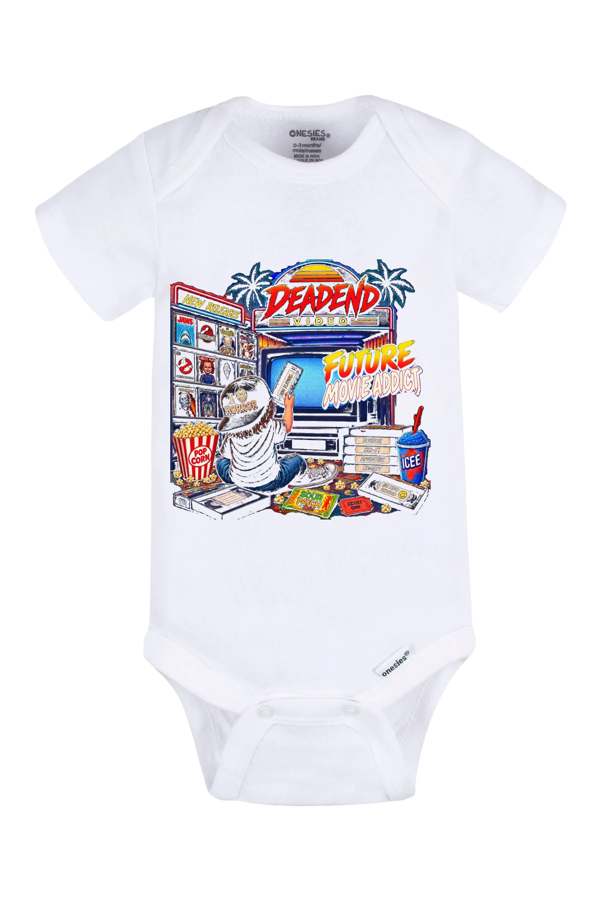 DeadEnd Horror Movie Addict Onesie - white