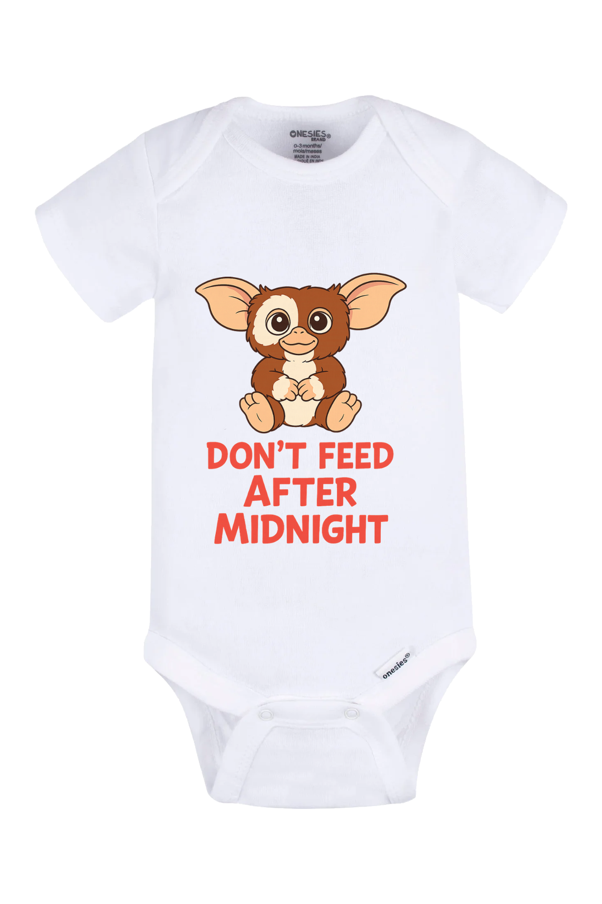 Don’t Feed After Midnight Onesie - white