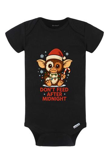 Dont Feed Christmas Onesie - black