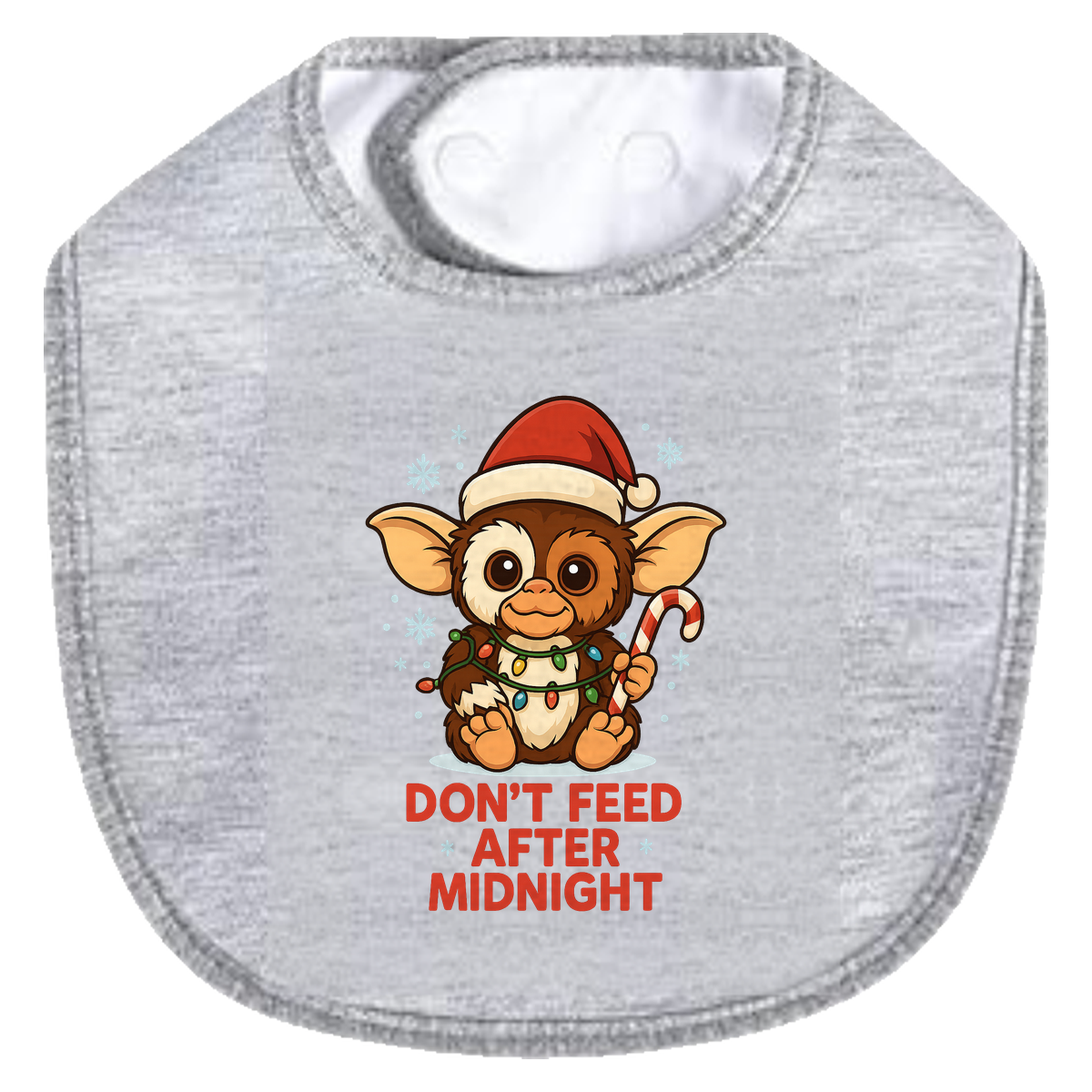 Dont Feed Christmas Bib - gray