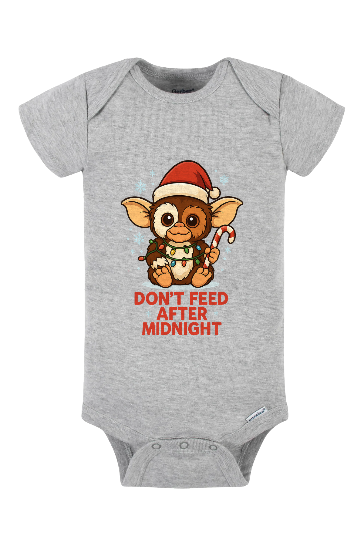 Dont Feed Christmas Onesie - gray