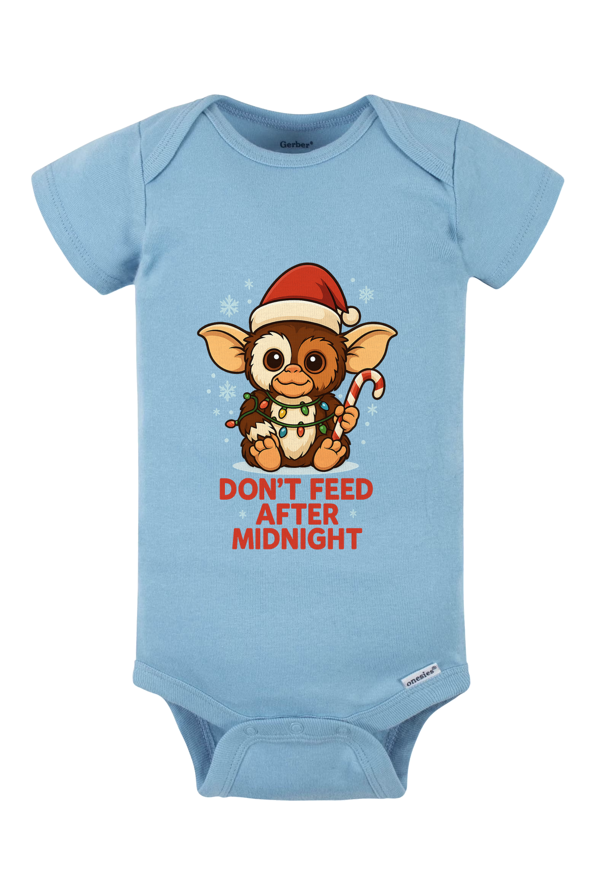 Dont Feed Christmas Onesie - light blue