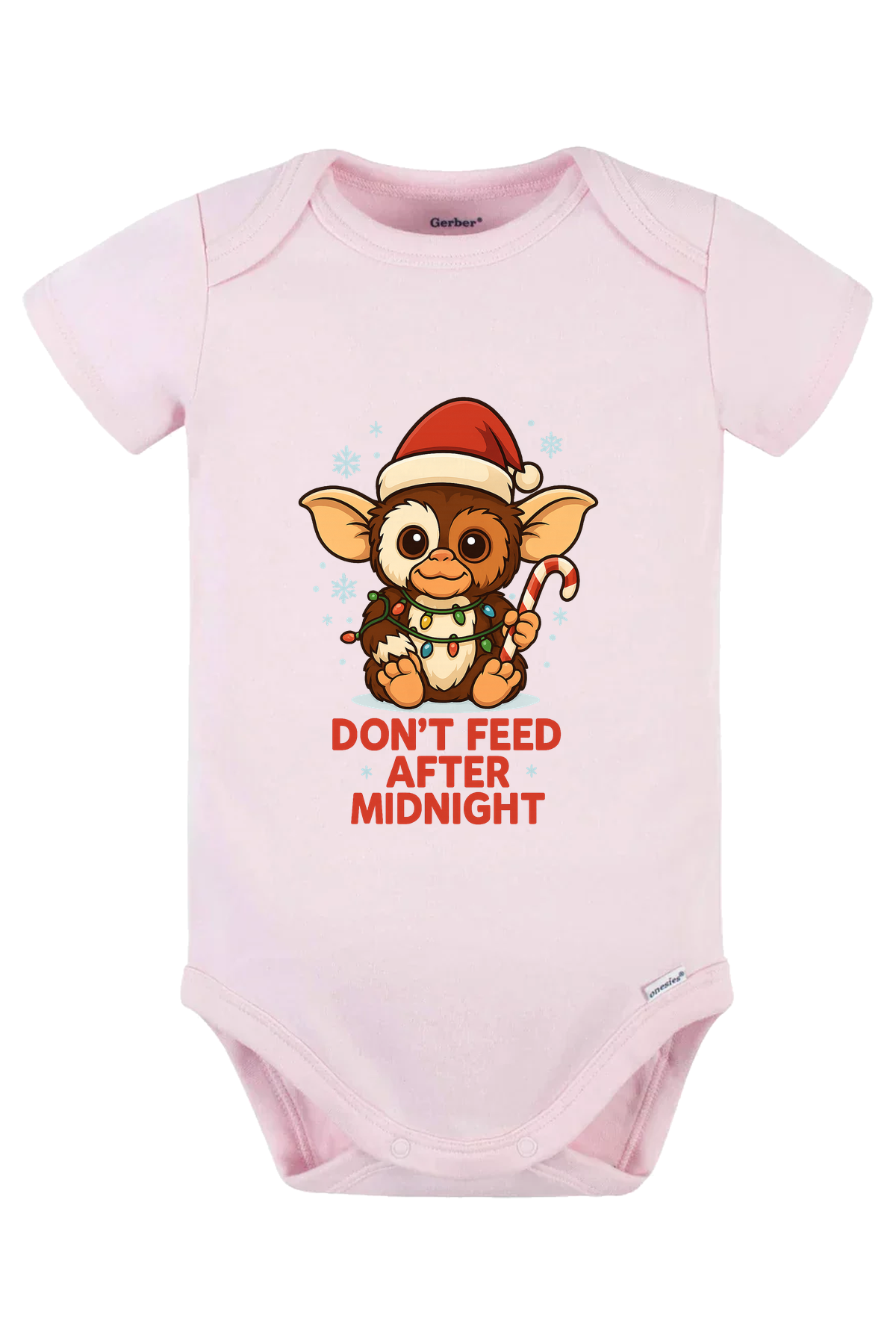 Dont Feed Christmas Onesie - pink