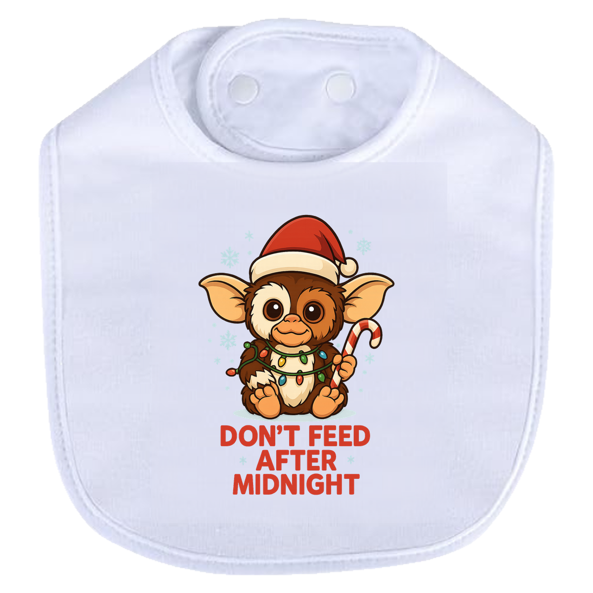 Dont Feed Christmas Bib - white