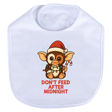 Dont Feed Christmas Bib - white
