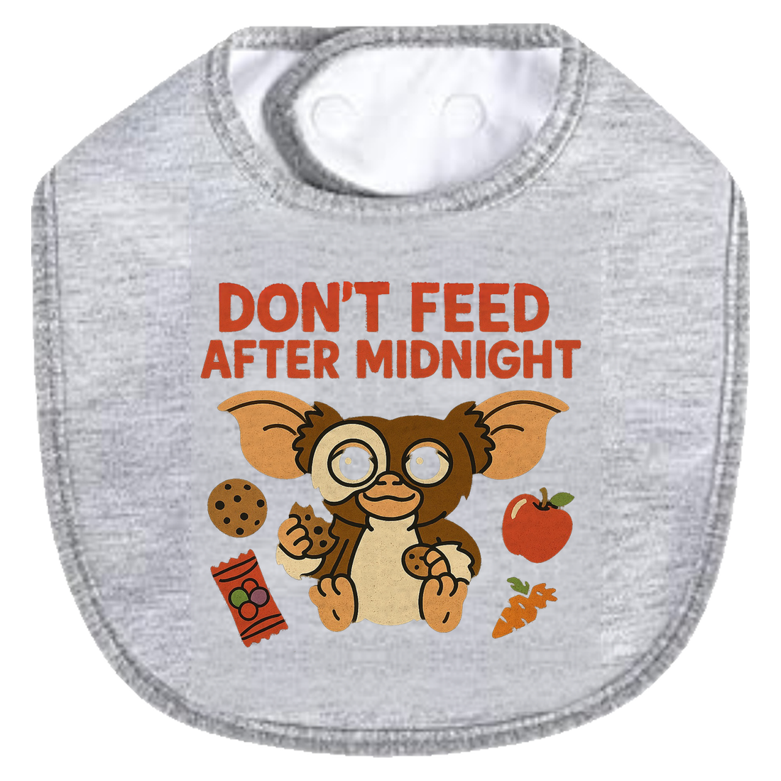 Dont Feed Snacks Bib - gray
