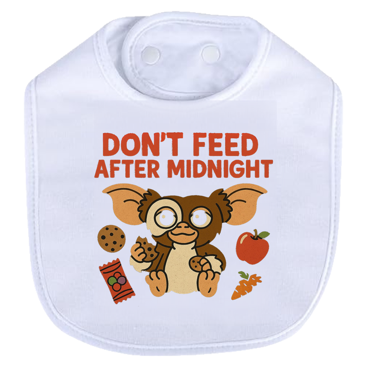 Dont Feed Snacks Bib - white
