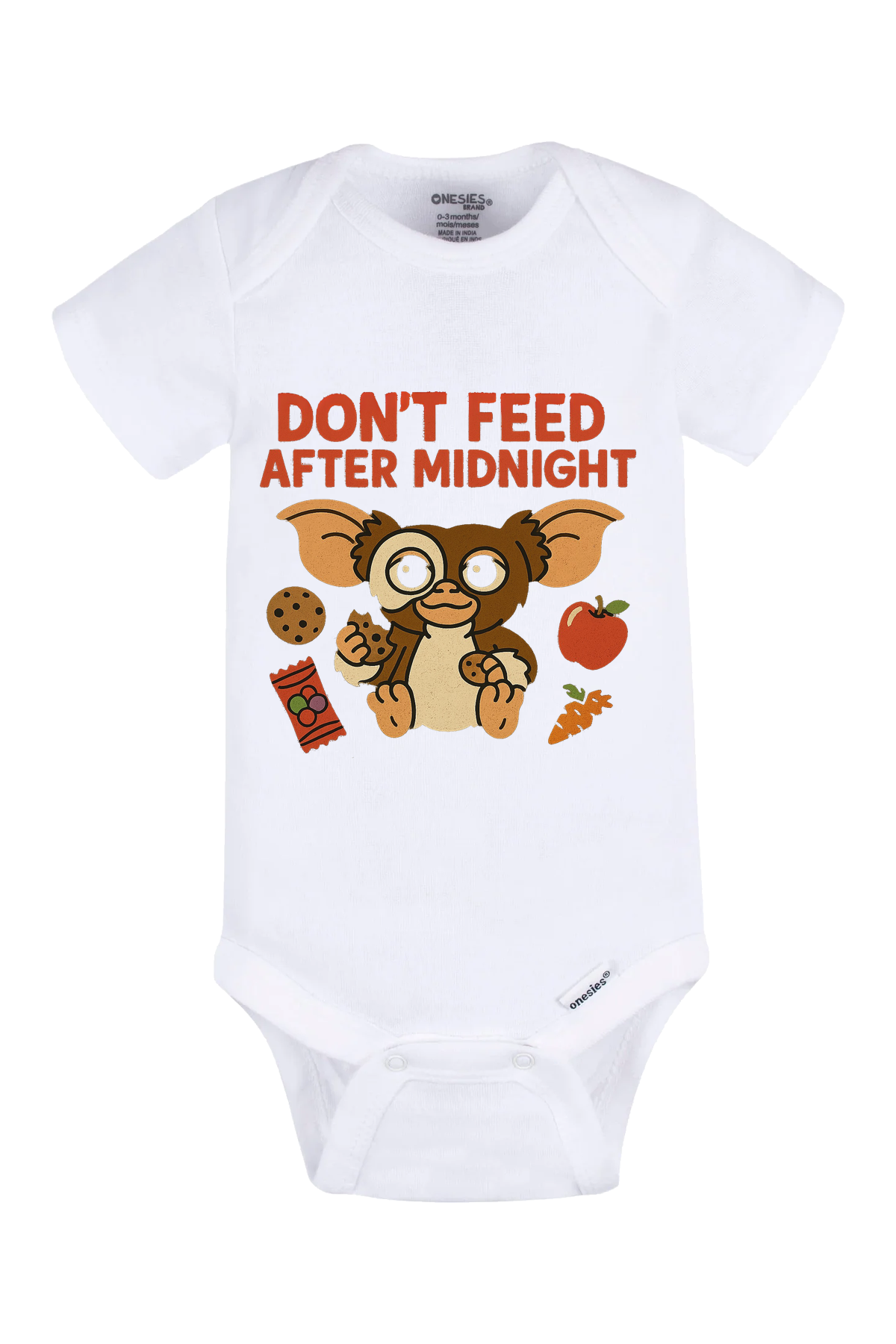 Dont Feed Snacks Onesie - white