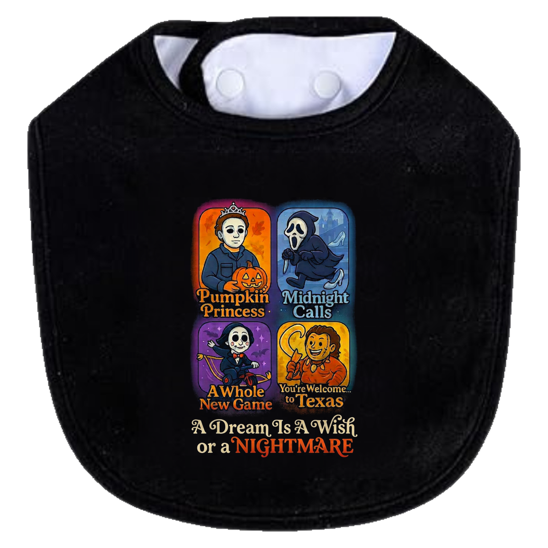 Dream Wish Nightmare Bib - white
