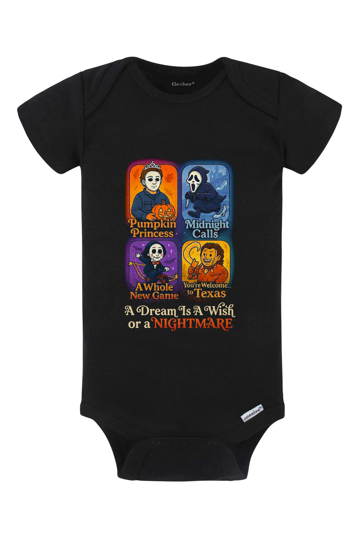 Dream Wish Nightmare Onesie - black