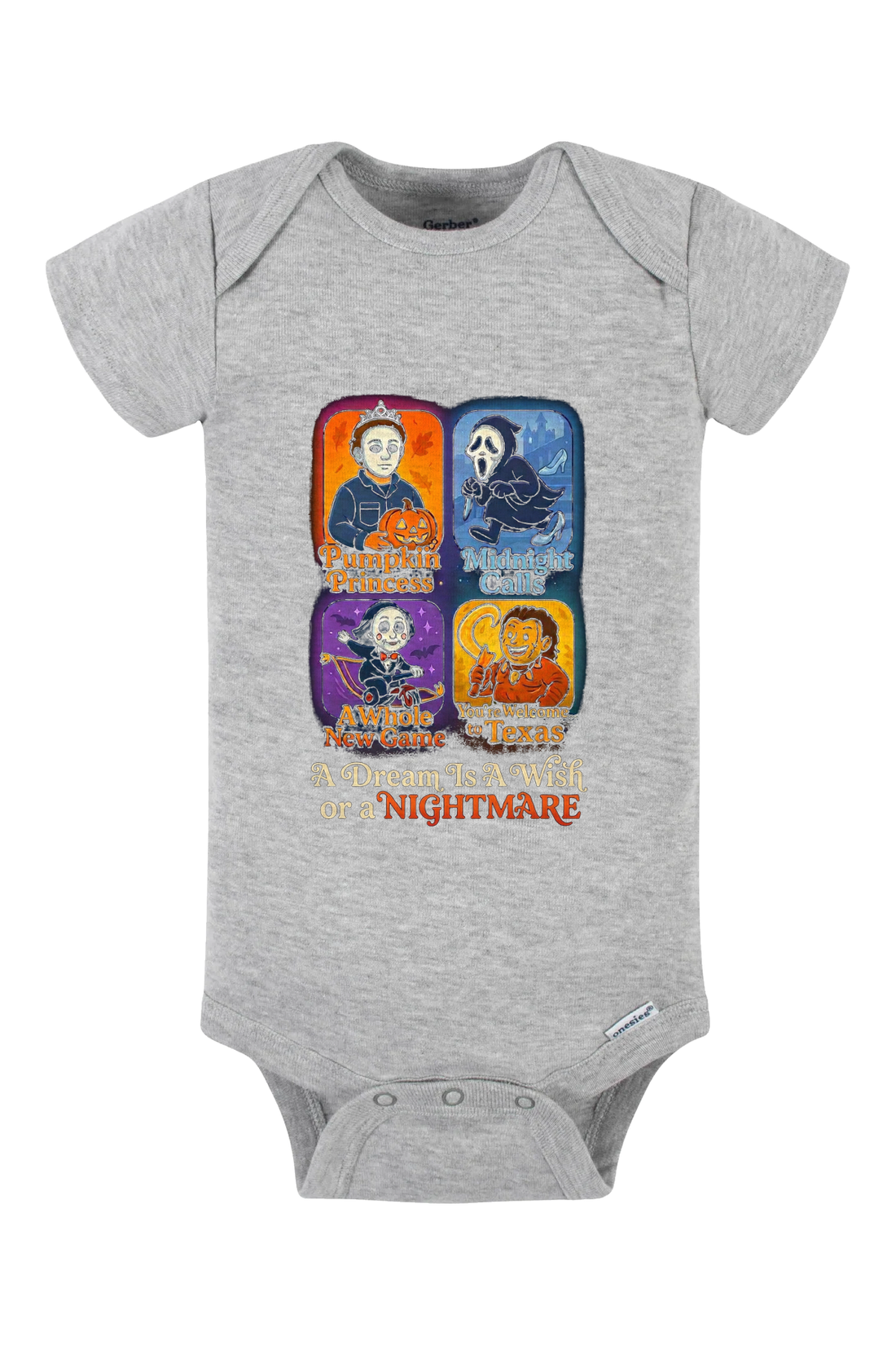 Dream Wish Nightmare Onesie - gray