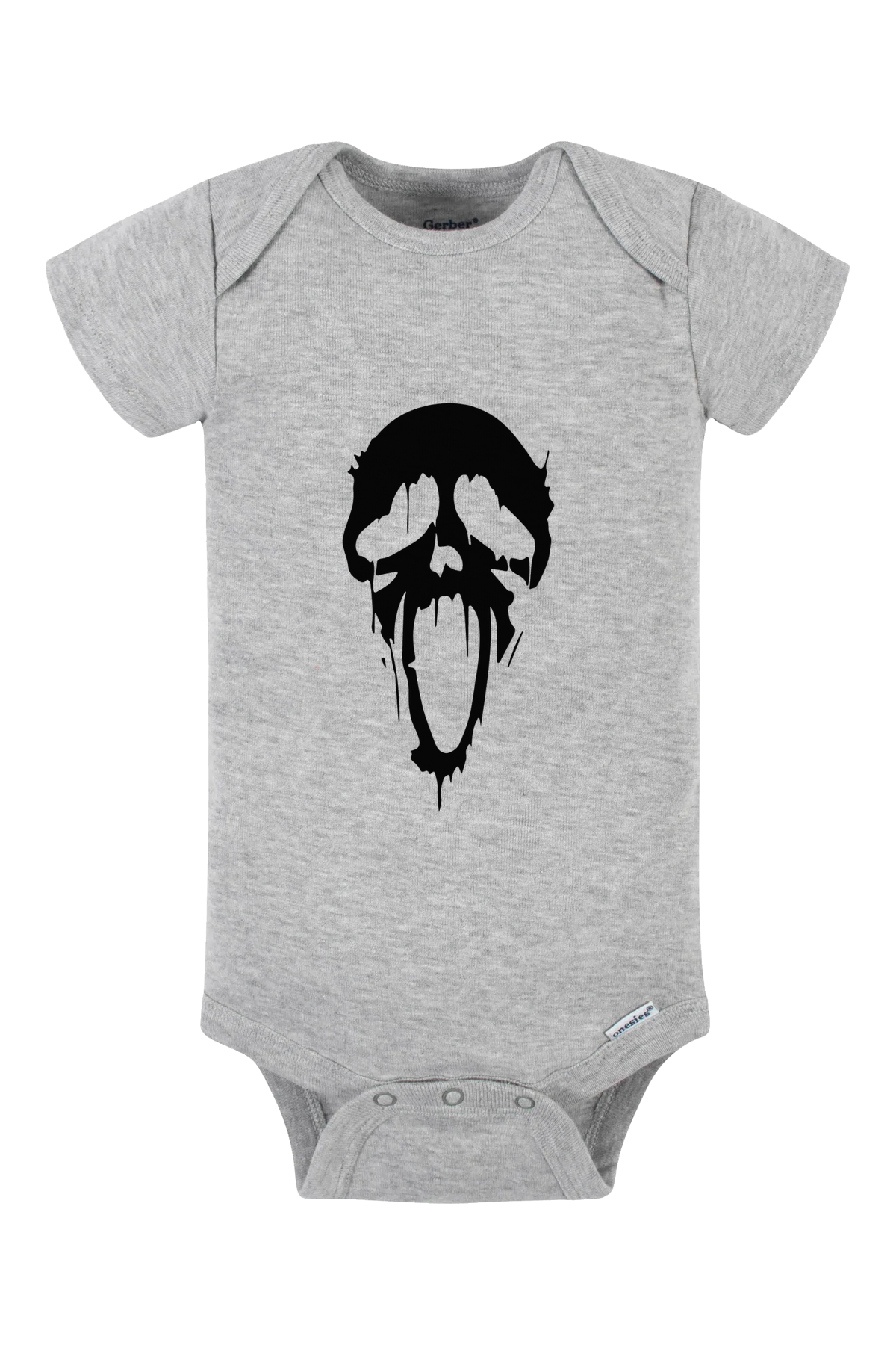 Dripping Ghost Face Onesie - gray