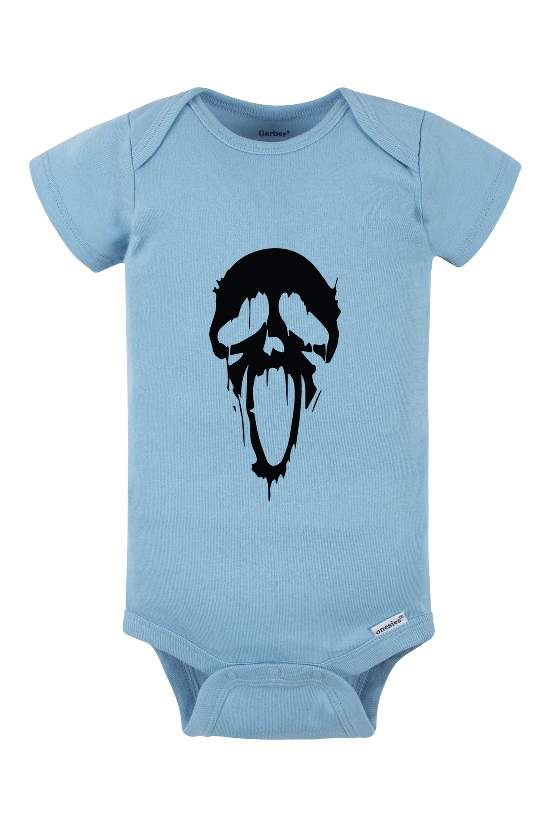 Dripping Ghost Face Onesie - light blue
