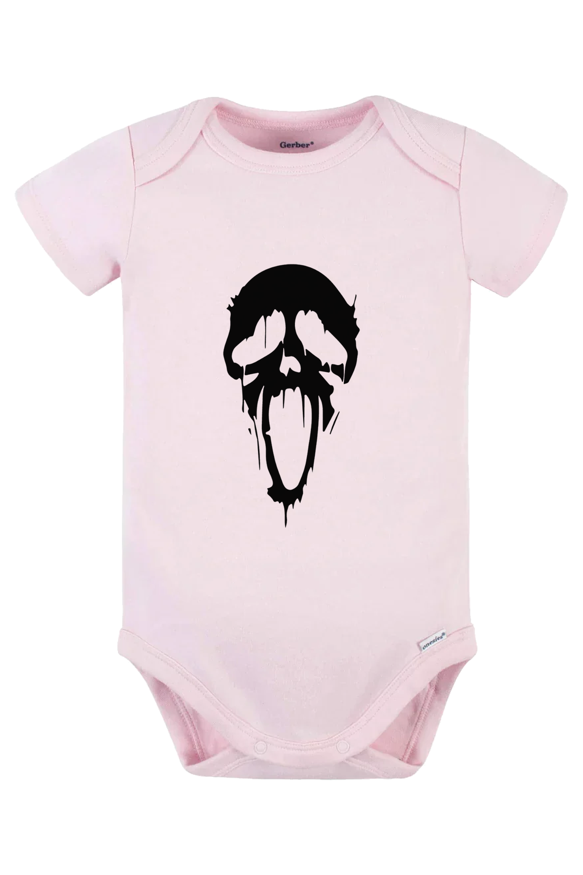 Dripping Ghost Face Onesie - pink