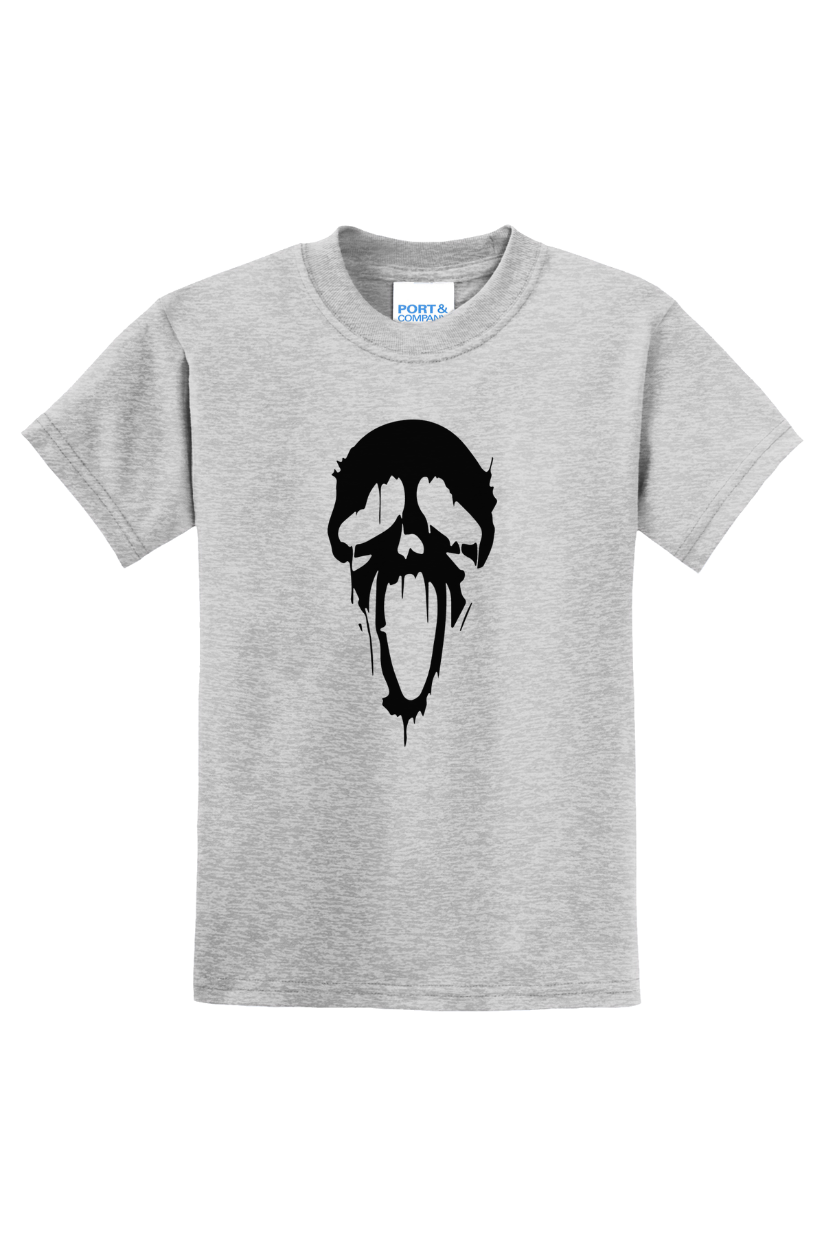 Dripping Ghost Face T-Shirt - gray