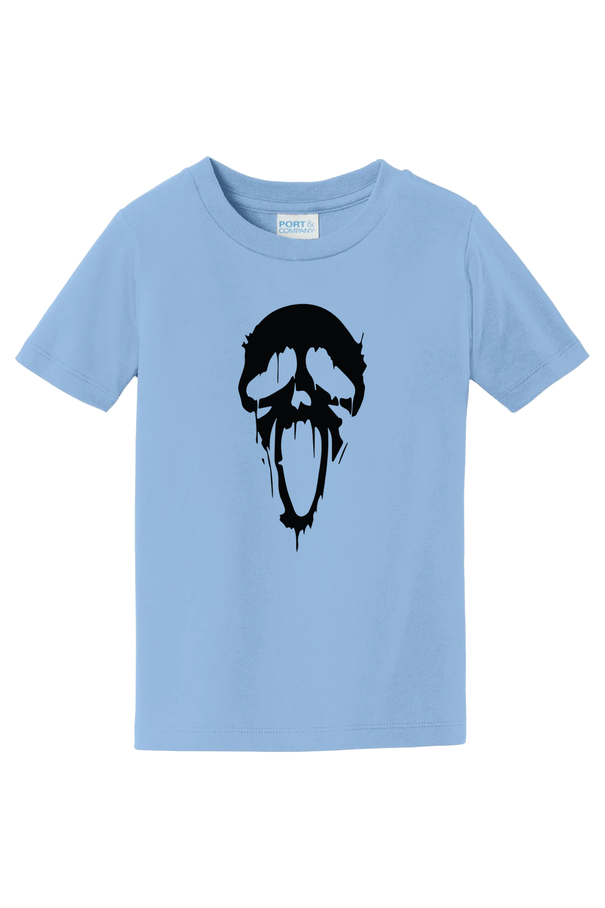 Dripping Ghost Face T-Shirt - light blue