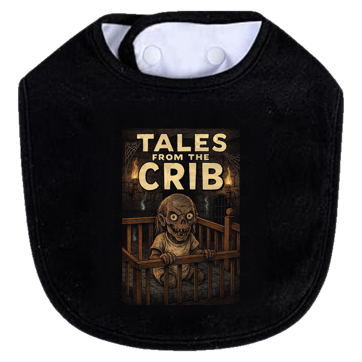 Dugeon Tales Crib Bib - black