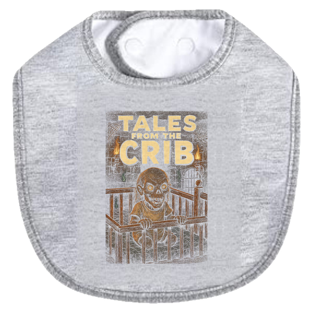 Dugeon Tales Crib Bib - gray