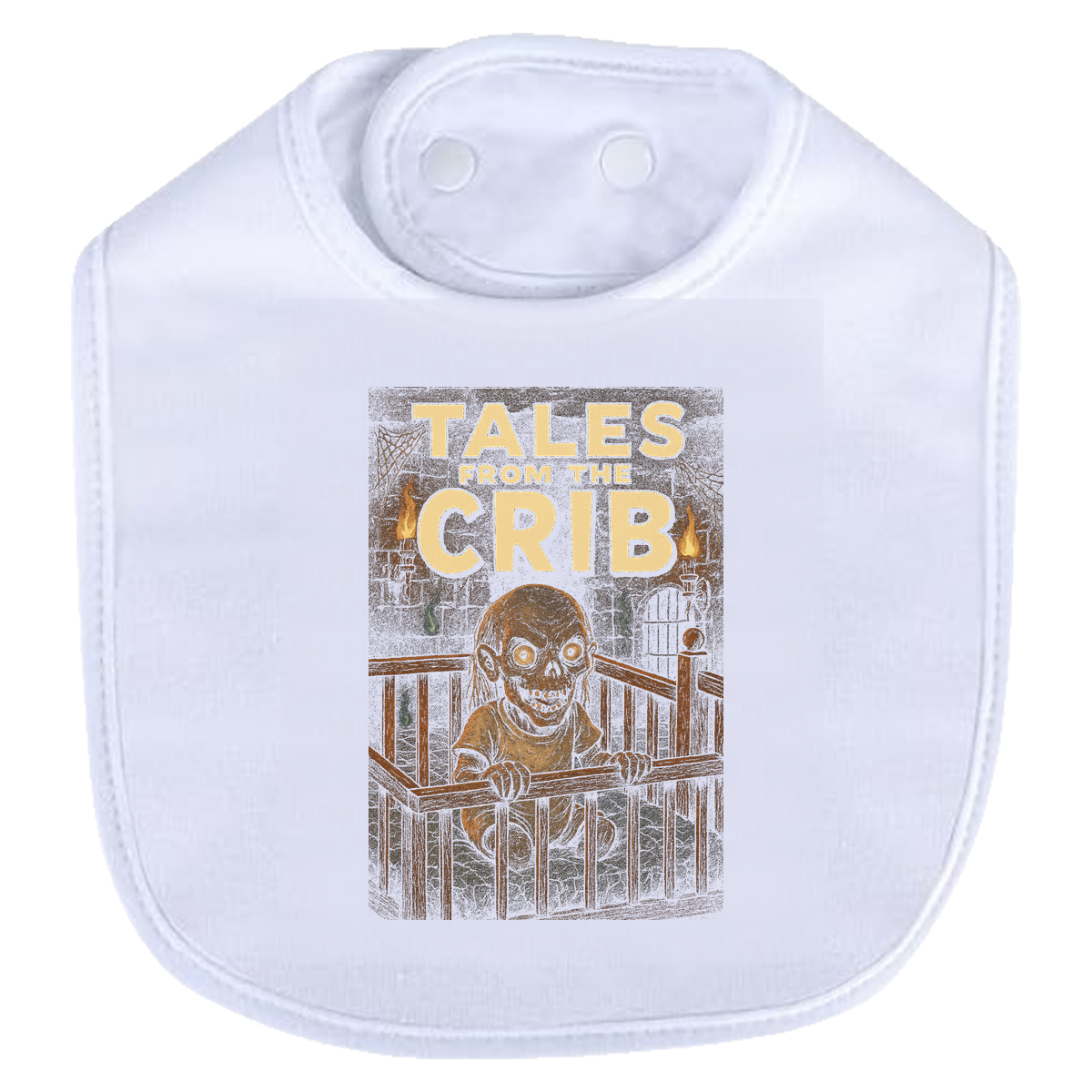 Dugeon Tales Crib Bib - white