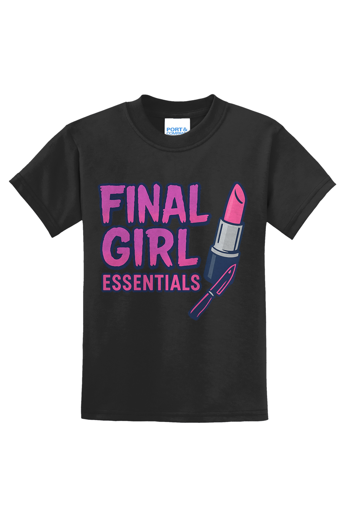 Final Girl Essentials Blue T-Shirt - gray