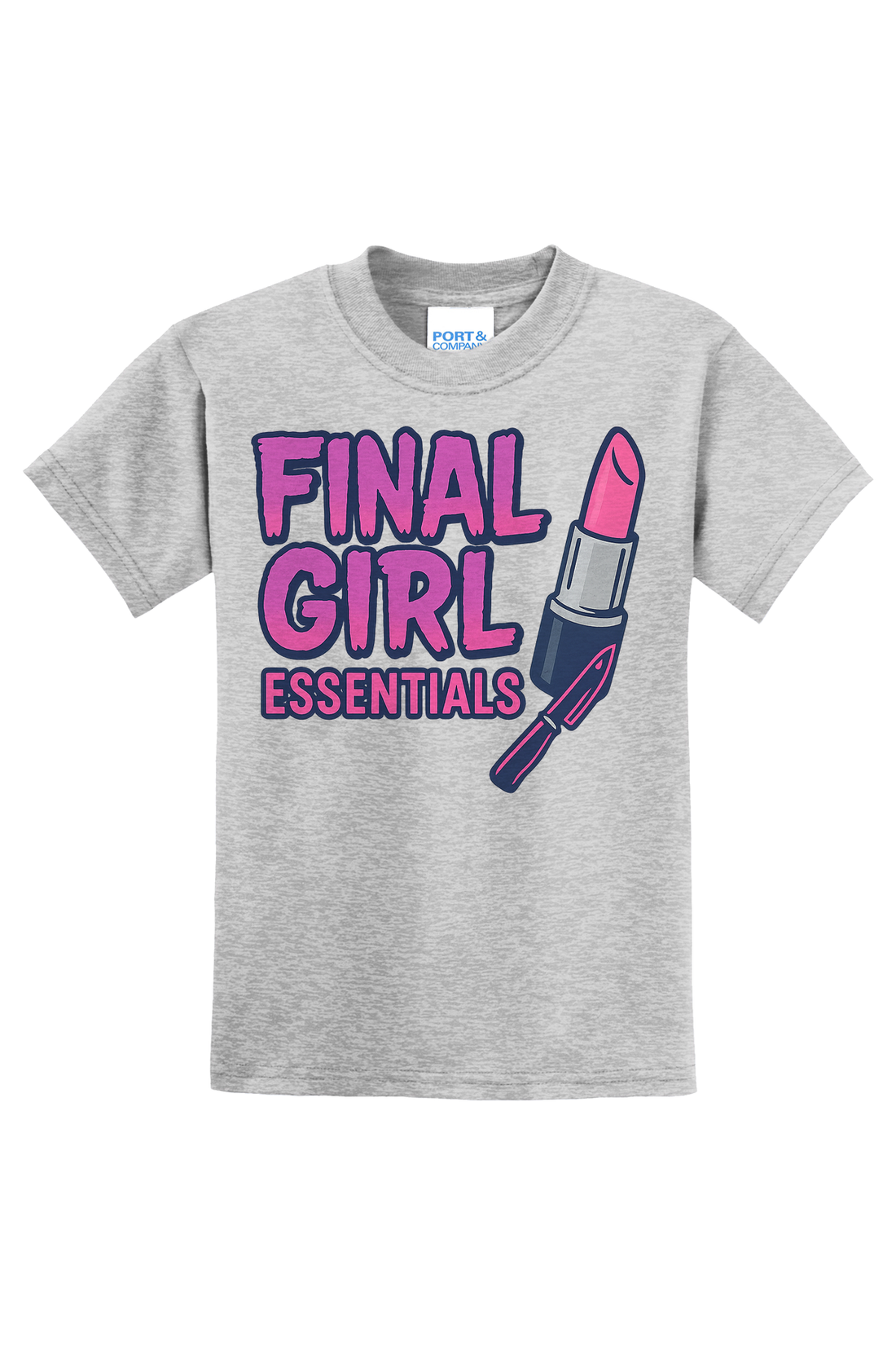 Final Girl Essentials Blue T-Shirt - white