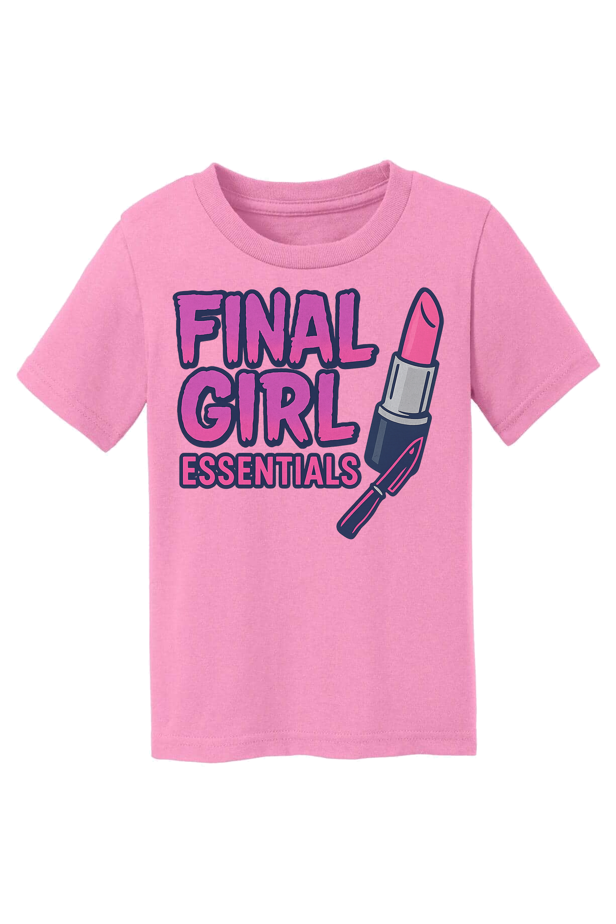 Final Girl Essentials Blue T-Shirt - pink