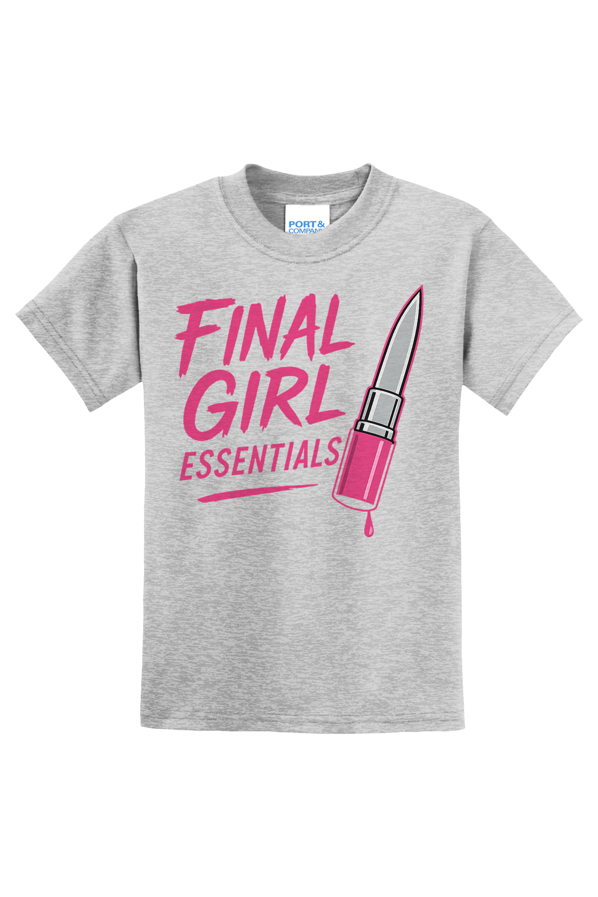 Final Girl Essentials Pink T-Shirt - gray