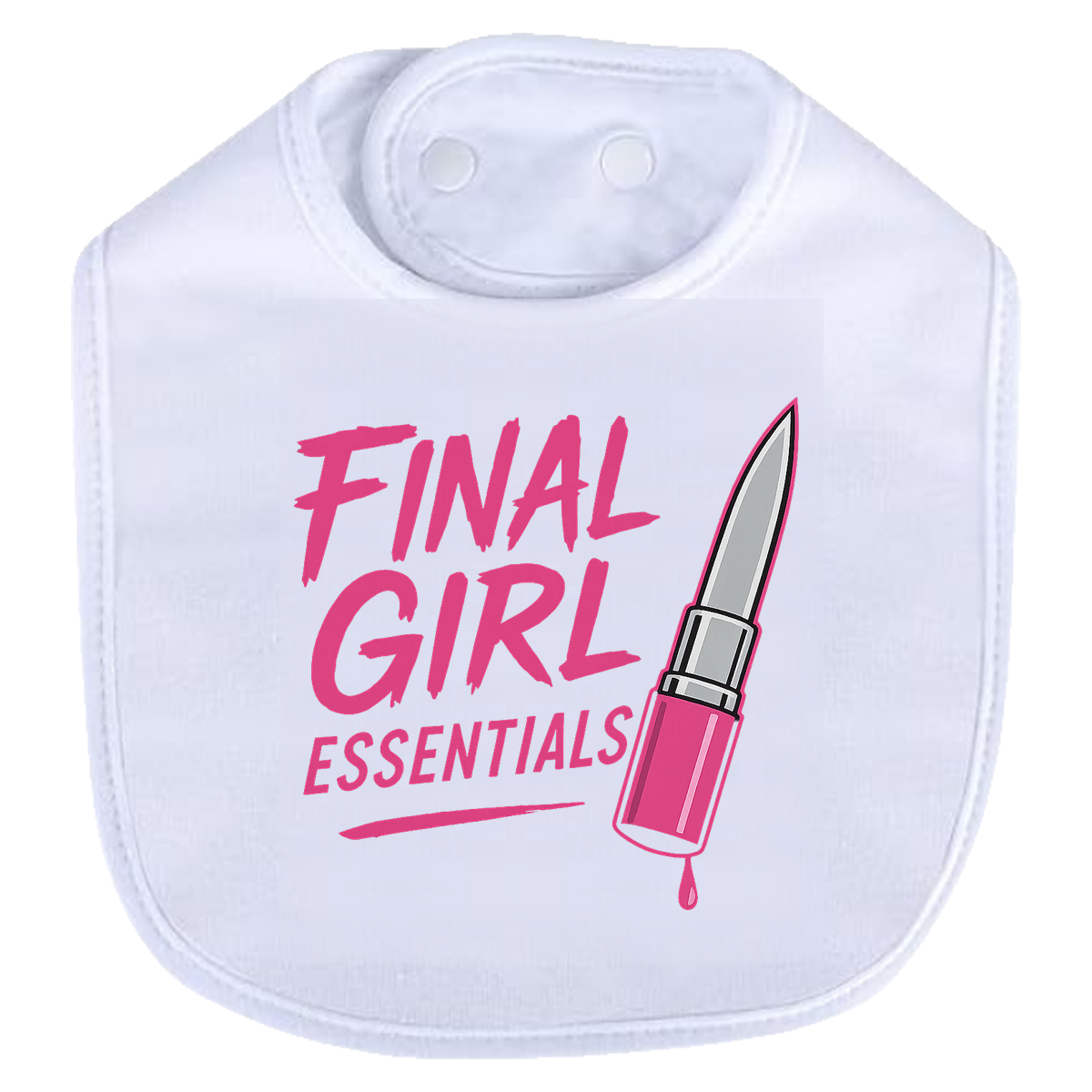 Final Girl Essentials Pink Bib - white