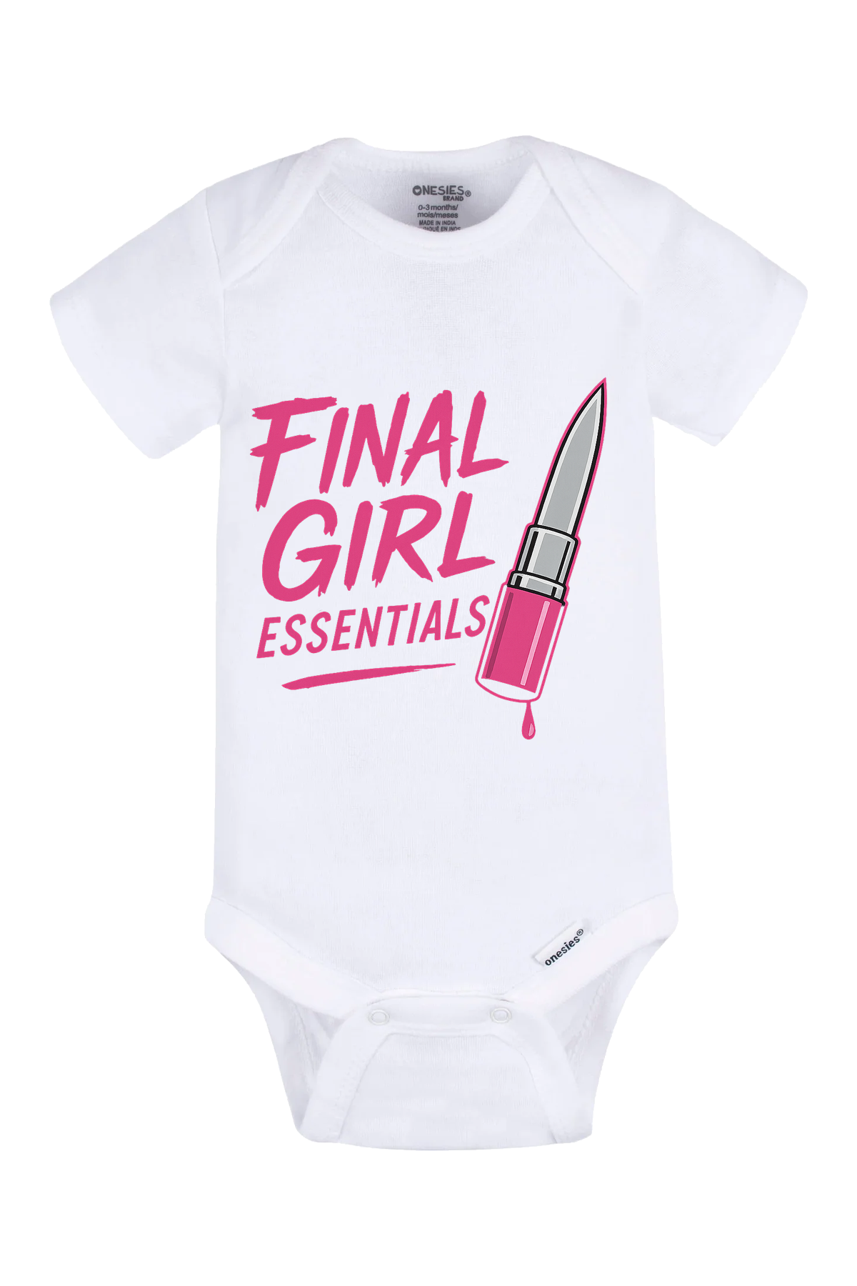 Final Girl Essentials Pink Onesie - white