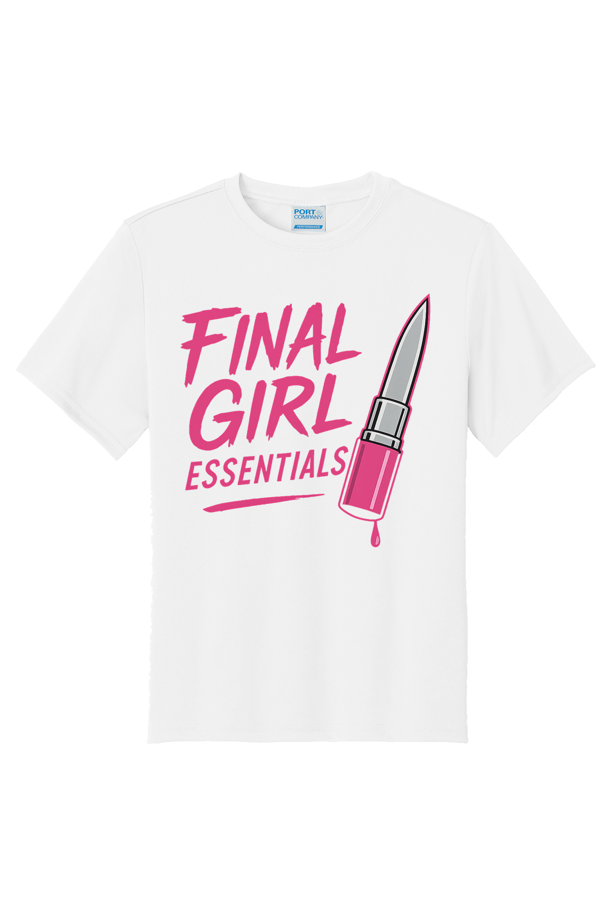 Final Girl Essentials Pink T-Shirt - white