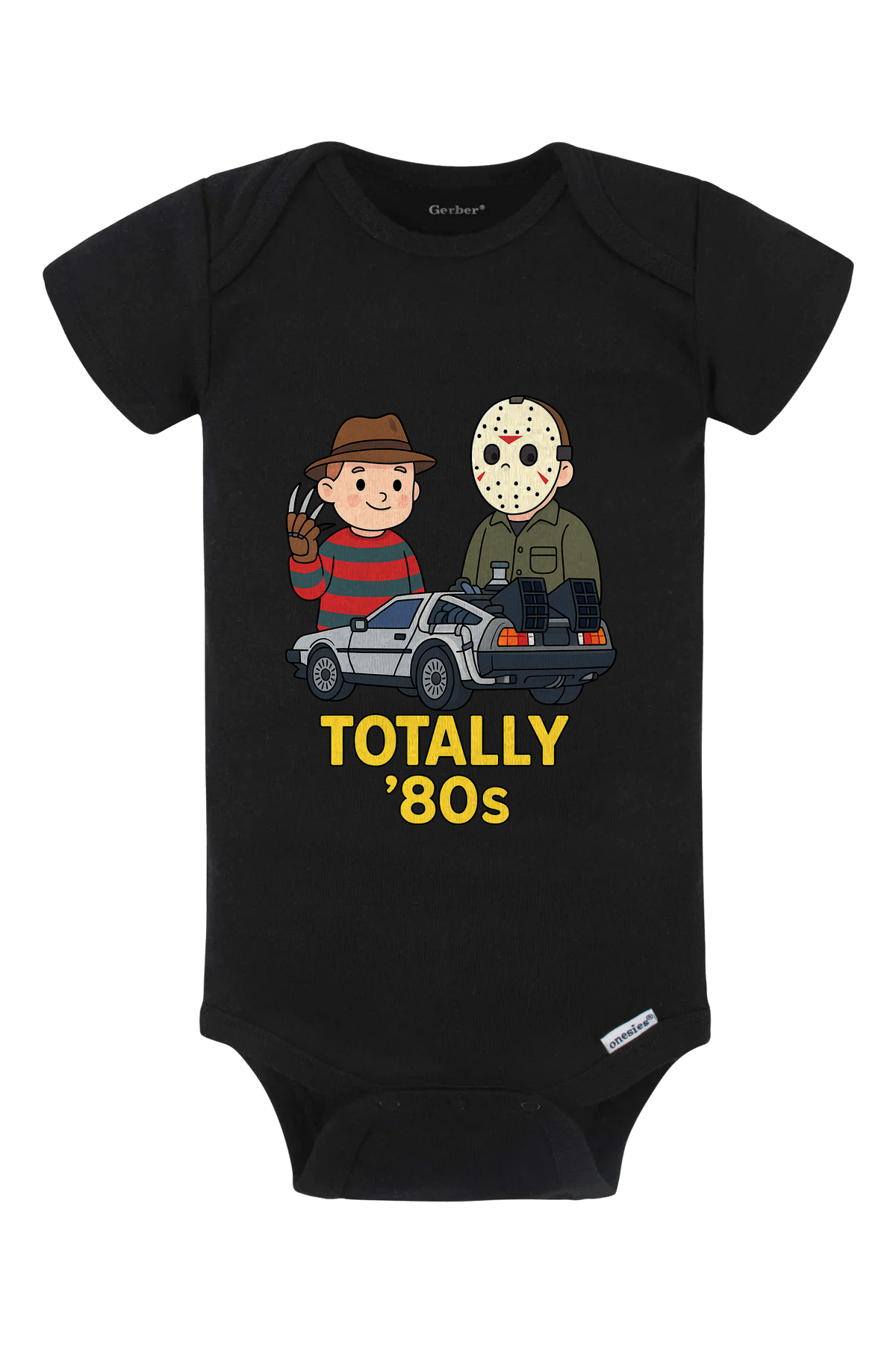 Freddy Jason Delorean80s Onesie - black