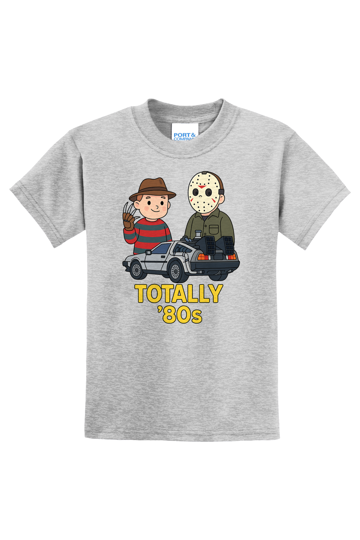 Freddy Jason Delorean80s T-Shirt - gray