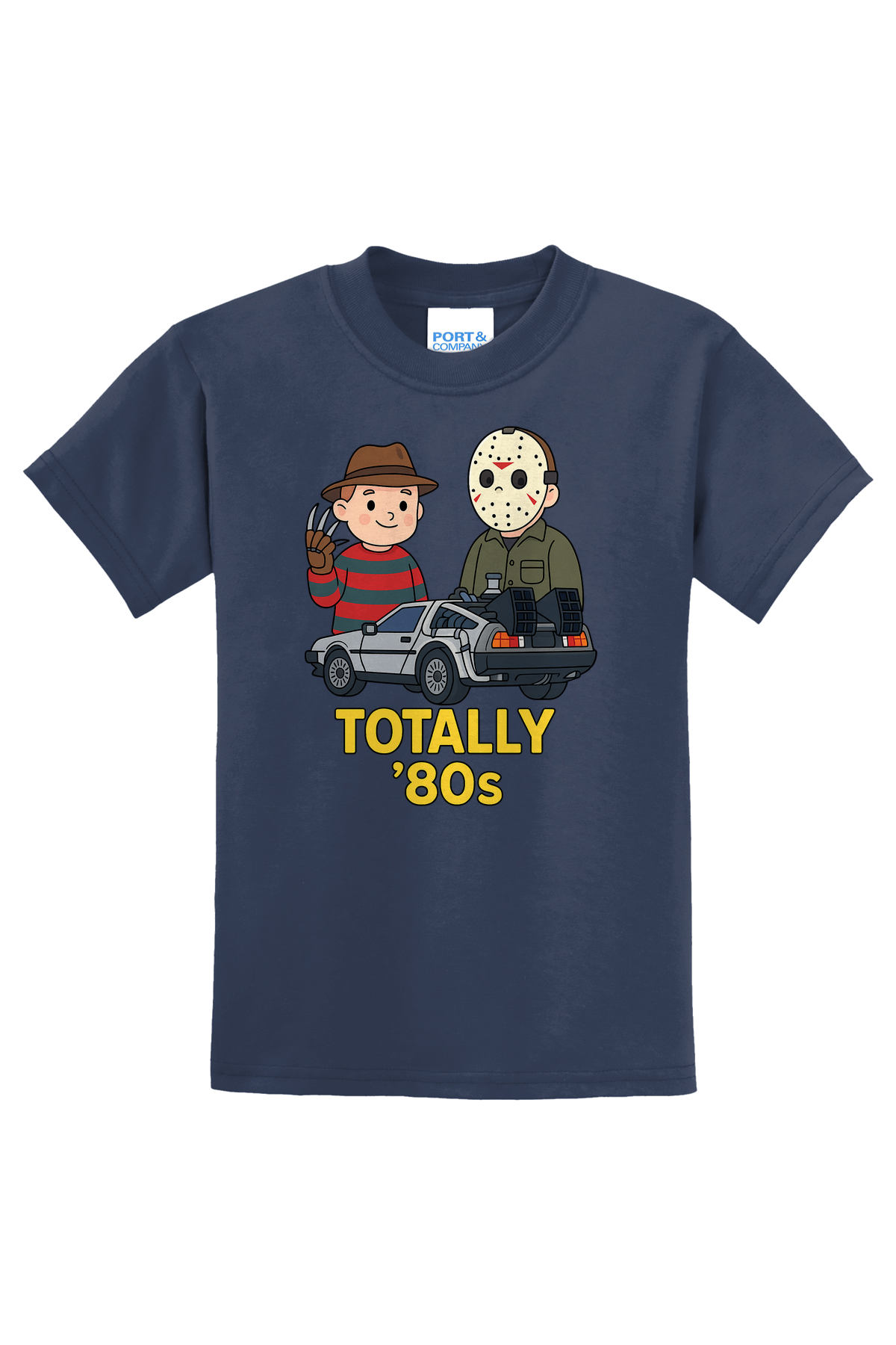 Freddy Jason Delorean80s T-Shirt - navy blue