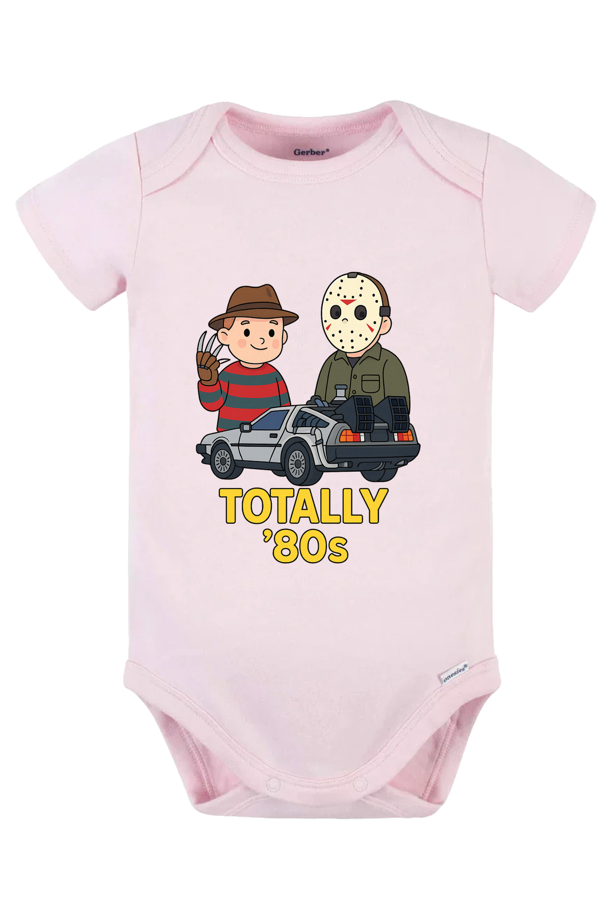 Freddy Jason Delorean80s Onesie - pink