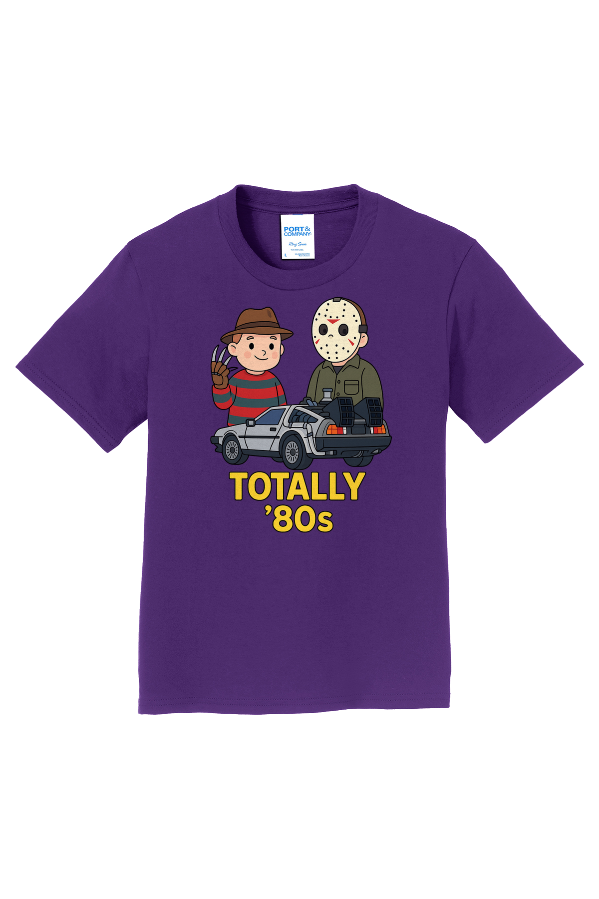 Freddy Jason Delorean80s T-Shirt - purple
