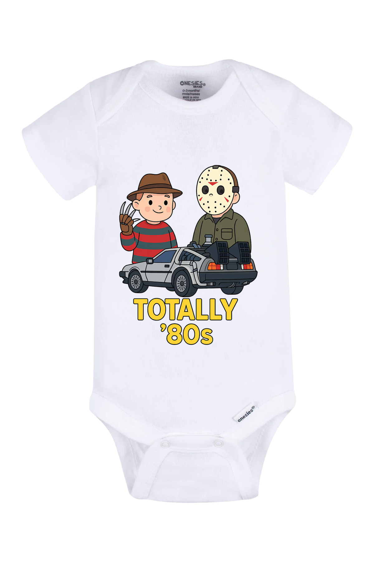 Freddy Jason Delorean80s Onesie - white