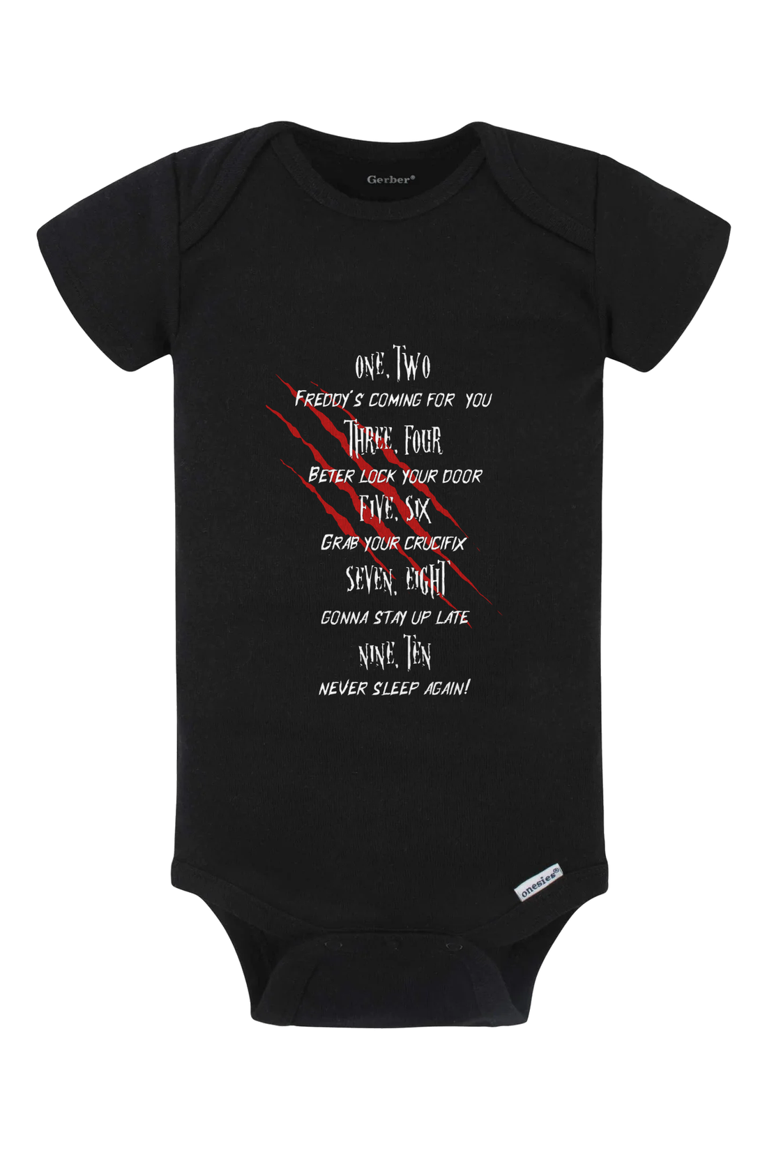 Freddy’s Poem Onesie - black