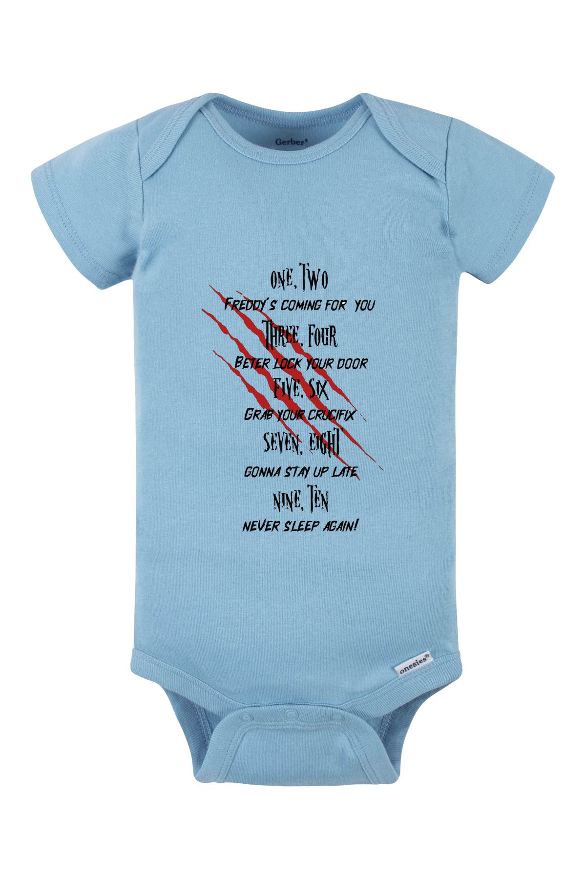 Freddy’s Poem Onesie - light blue