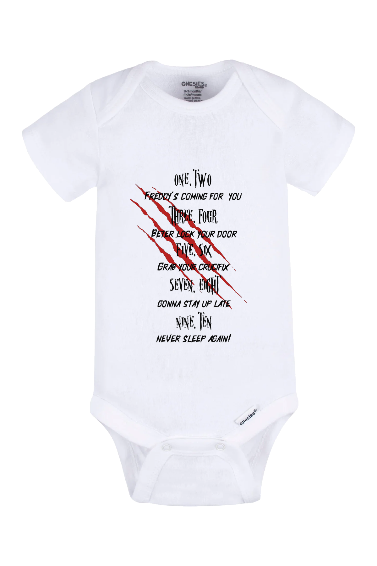 Freddy’s Poem Onesie - white