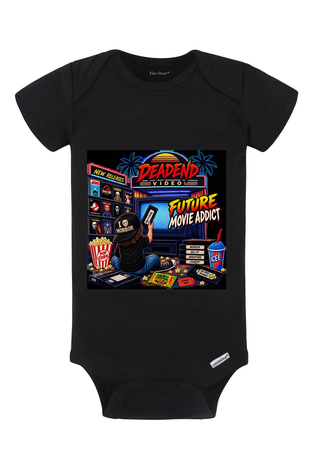 Future Movie Addict Horror Onesie - gray