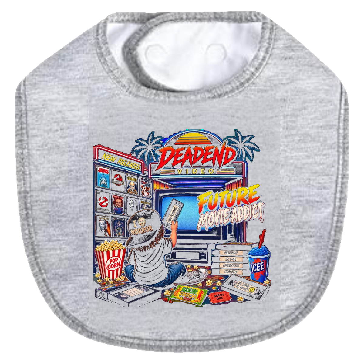 Future Movie Addict Horror Bib - gray