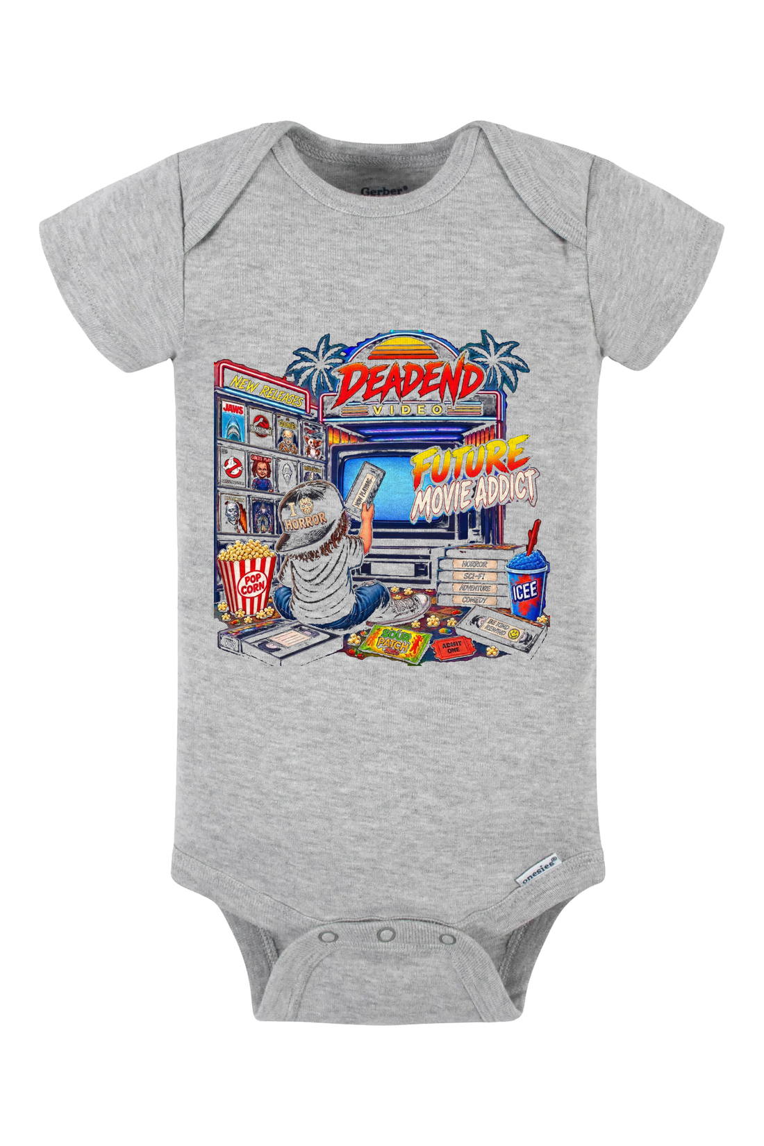 Future Movie Addict Horror Onesie - gray