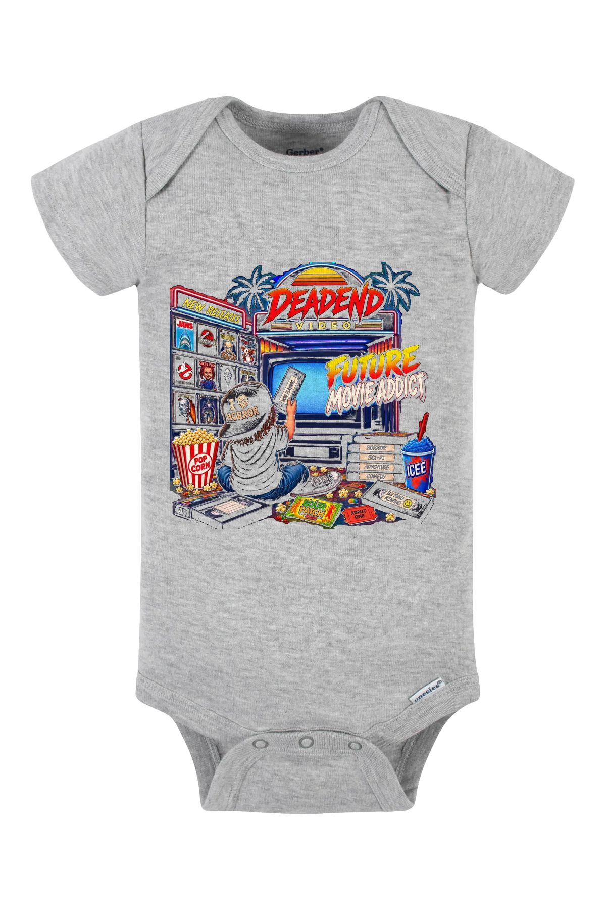 Future Movie Addict Horror Onesie - gray