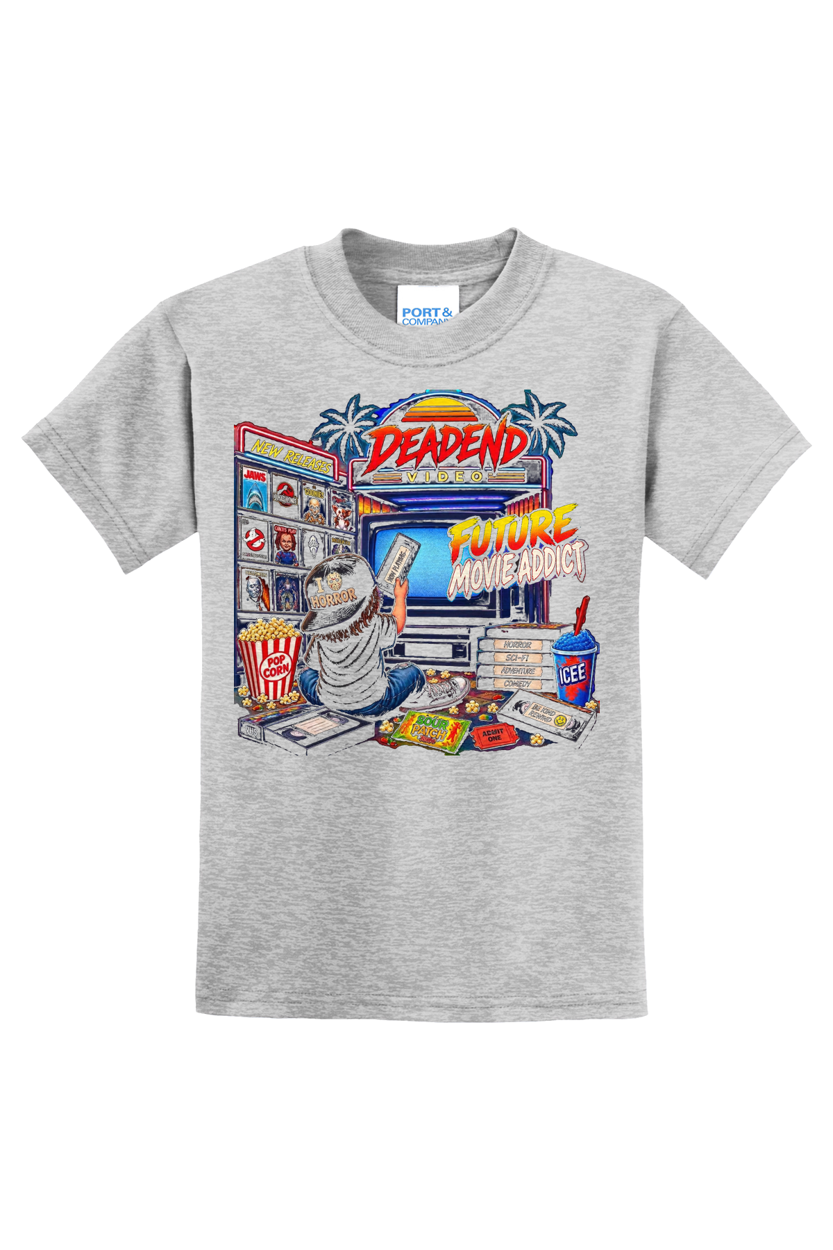 Future Movie Addict Horror T-Shirt - gray