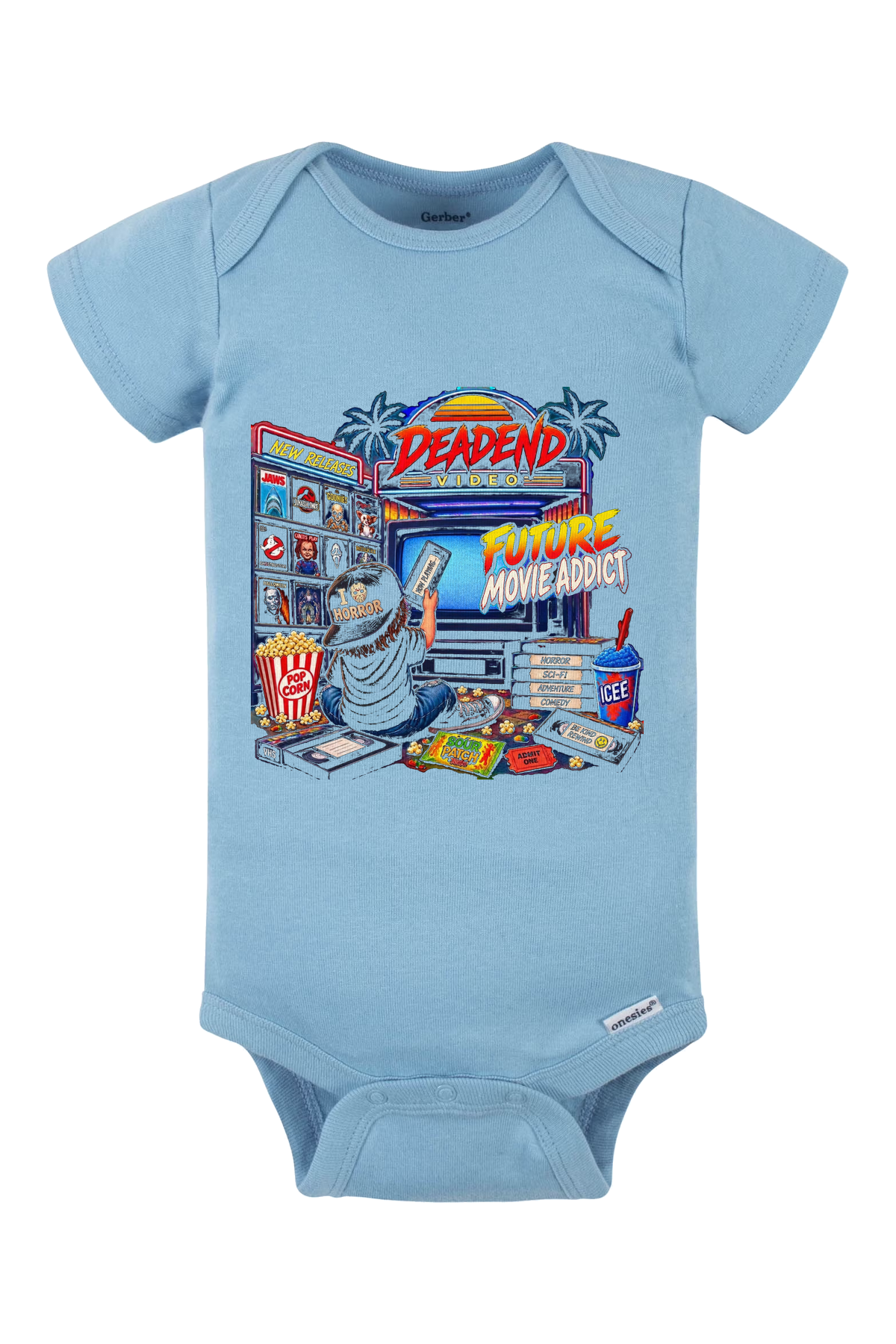 Future Movie Addict Horror Onesie - light blue