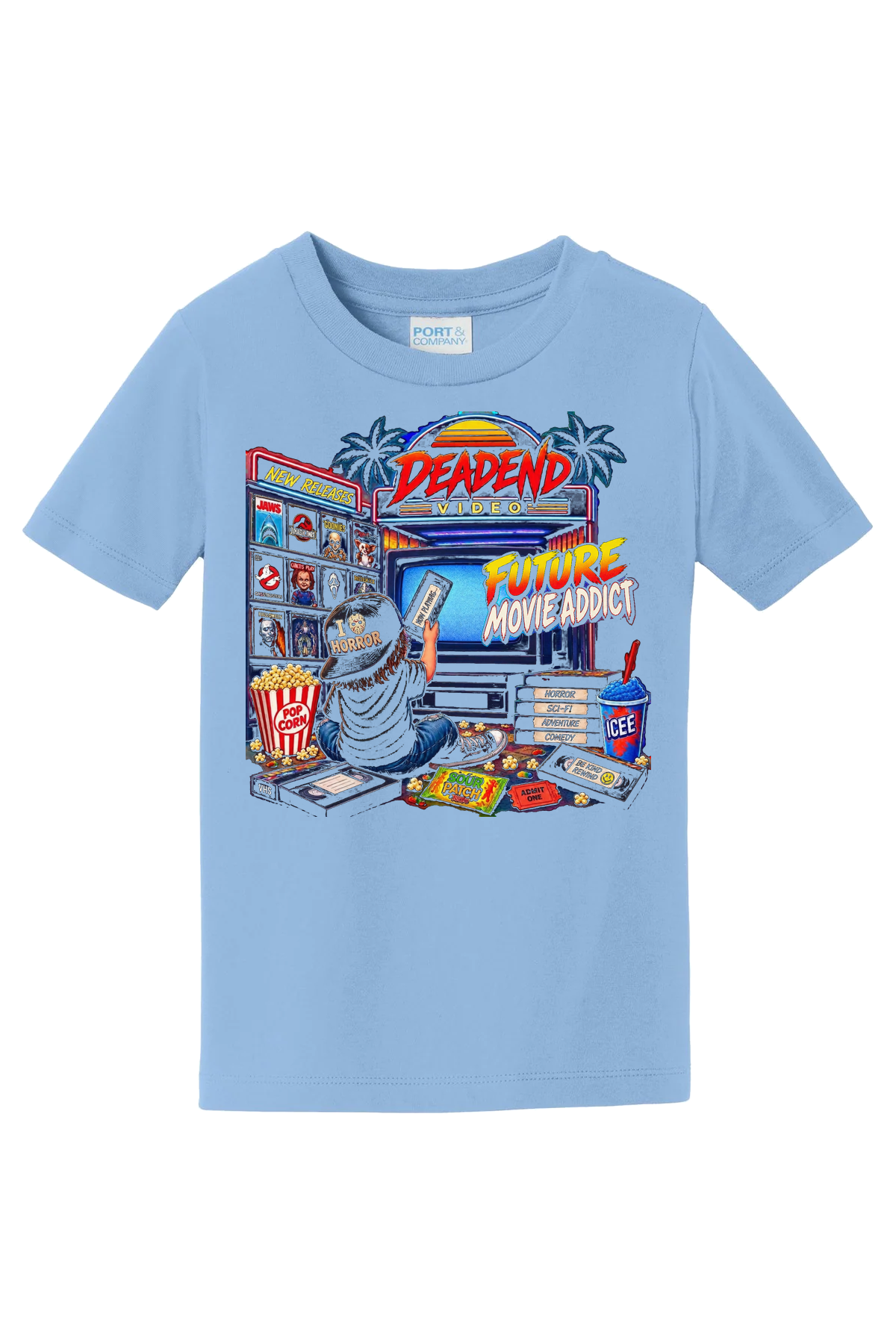 Future Movie Addict Horror T-Shirt - light blue